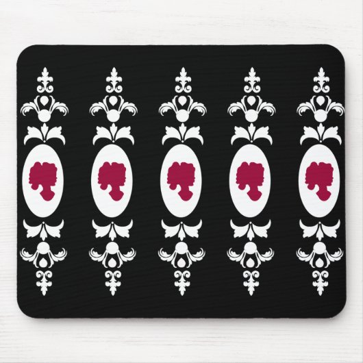 Barock Damask Cameo Mousepad (Vorne)