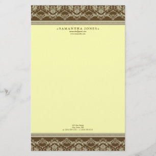 Barock Damask Designer Stationierung:Zitrone Briefpapier