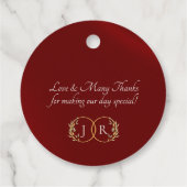 Barock-Design & Monogramm - Blau Geschenkanhänger (Rückseite)
