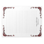 Barock Elegance - Schwarz Linz Notizblock (Vorderseite)