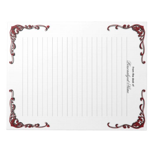 Barock Elegance - Schwarz Linz Notizblock (Vorderseite)