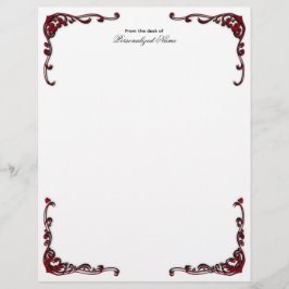 Barock Elegante - Schwarz, unverbaut Briefbogen