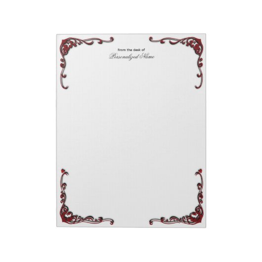 Barock Elegante - Schwarz, unverbaut Notizblock (Rotiert)