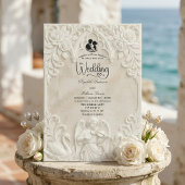 Barock Engel & Schwäne Vintage Creme Hochzeit Einladung