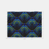 Barock-Filigran Blau Kunstdecke Fleecedecke (Vorderseite (Horizontal))