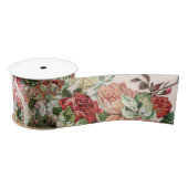 Barock floral Elegante Rose Rodelbahn mit Aussicht Satinband (Spule)