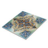 Barock Floral Tile Pat#20 Blue Green Gold ID1078 Fliese (Seite)