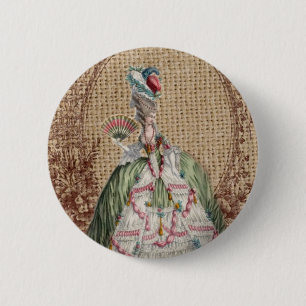 Barock-Franzosen-Burlap Marie Antoinette Button