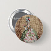 Barock-Franzosen-Burlap Marie Antoinette Button (Vorne & Hinten)