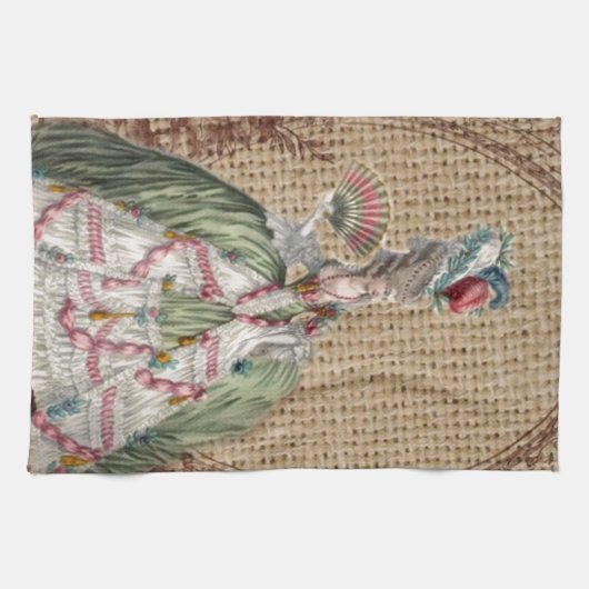 Barock-Franzosen-Burlap Marie Antoinette Handtuch (Horizontal)