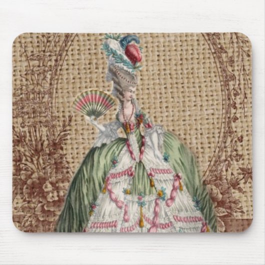 Barock-Franzosen-Burlap Marie Antoinette Mousepad (Vorne)