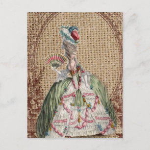 Barock-Franzosen-Burlap Marie Antoinette Postkarte