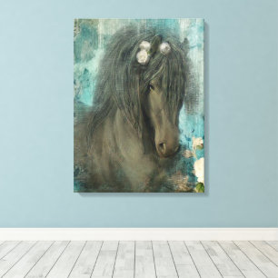 Barock Friesian - Wrapped Canvas Leinwanddruck