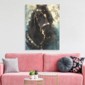 Barock Friesian - Wrapped Canvas Leinwanddruck (Insitu (Wohnzimmer))