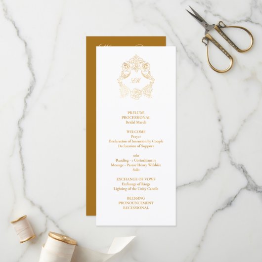 Barock Gold Foil Wedding Programm (Vorderseite/Rückseite Beispiel)