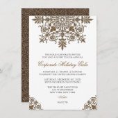 Barock Gold Glitzer Look Holiday Party Einladung (Vorne/Hinten)