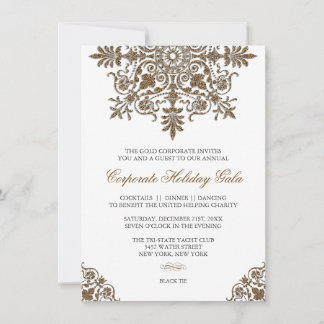 Barock Gold Glitzer Look Holiday Party Einladung