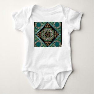 Barock Gold: Schwarze Eleganz Baby Strampler