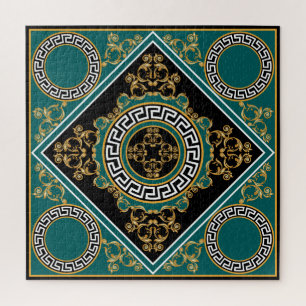Barock Gold: Schwarze Eleganz Puzzle
