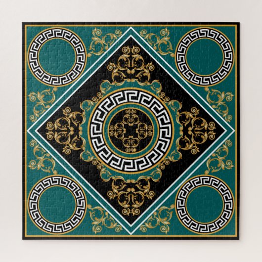 Barock Gold: Schwarze Eleganz Puzzle (Vertikal)