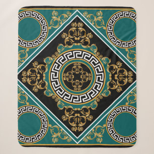 Barock Gold: Schwarze Eleganz Sherpadecke