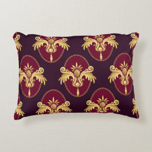Barock Gold Sconce Magenta Muster Dekokissen