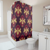 Barock Gold Sconce Magenta Muster Duschvorhang (Beispiel)
