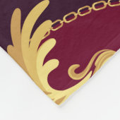 Barock Gold Sconce Magenta Muster Fleecedecke (Ecke)