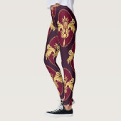 Barock Gold Sconce Magenta Muster Leggings (Links)