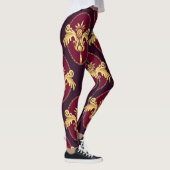 Barock Gold Sconce Magenta Muster Leggings (Rechts)