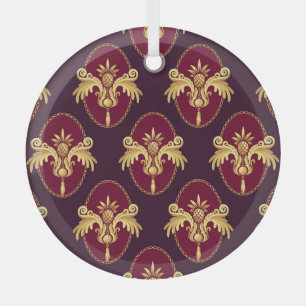 Barock Gold Sconce Magenta Muster Ornament Aus Glas