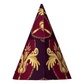 Barock Gold Sconce Magenta Muster Partyhütchen (Rückseite)
