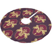 Barock Gold Sconce Magenta Muster Polyester Weihnachtsbaumdecke (Schrägansicht)