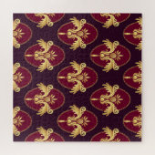 Barock Gold Sconce Magenta Muster Puzzle (Horizontal)