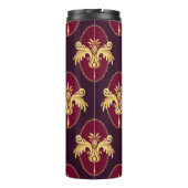 Barock Gold Sconce Magenta Muster Thermosbecher (Rückseite)