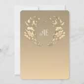 Barock Gold und Navy Blue Wedding Einladung (Rückseite)