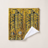 Barock Gold und Schwarz Badhandtuch Set (Waschlappen)