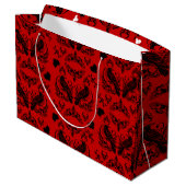 Barock-Gotik-Muster Große Geschenktüte (Rückseite Schrägansicht)