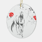 Barock Horse Keramik Ornament (Links)
