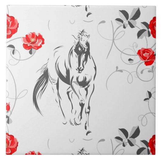 Barock Horse Tile Fliese (Vorderseite)