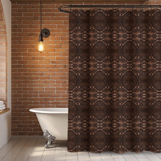 Barock-Imitate Leather Brown Pattern Duschvorhang