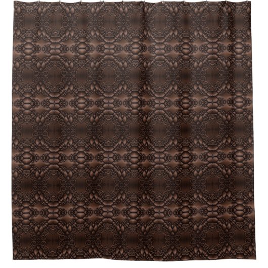 Barock-Imitate Leather Brown Pattern Duschvorhang (Vorderseite)