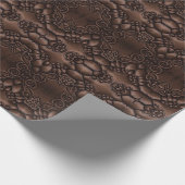 Barock-Imitate Leather Brown Pattern Geschenkpapier (Ecke)