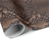 Barock-Imitate Leather Brown Pattern Geschenkpapier (Rolleneckpunkt)