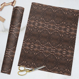 Barock-Imitate Leather Brown Pattern Geschenkpapier