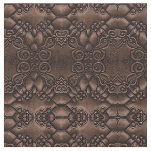 Barock-Imitate Leather Brown Pattern Stoff (Nahaufnahme)