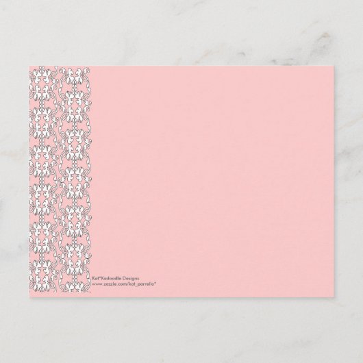 Barock in Pink Baby Dusche Einladung (Rückseite)