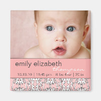 Barock in Pink Baby Foto Magnet