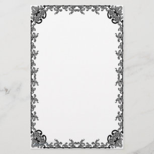 Barock in schwarzem stationärem briefpapier