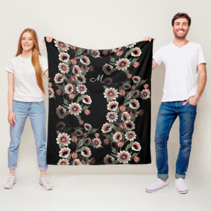 Barock Inspiriert Botanische Weichpinke und Grüntö Fleecedecke